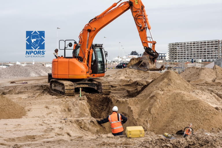 Excavator operator preparing for NPORS excavator assessment on site